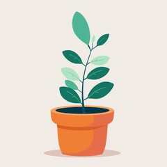 Fototapeta premium Potted Plant on Light Background