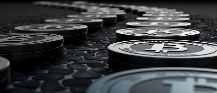 Winding path made of black coins with white dollar symbols, monochromatic, 3D , High Detail, Minimalistic 8K , high-resolution, ultra HD,up32K HD