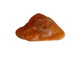 raw and unpolished amber on white, isolated