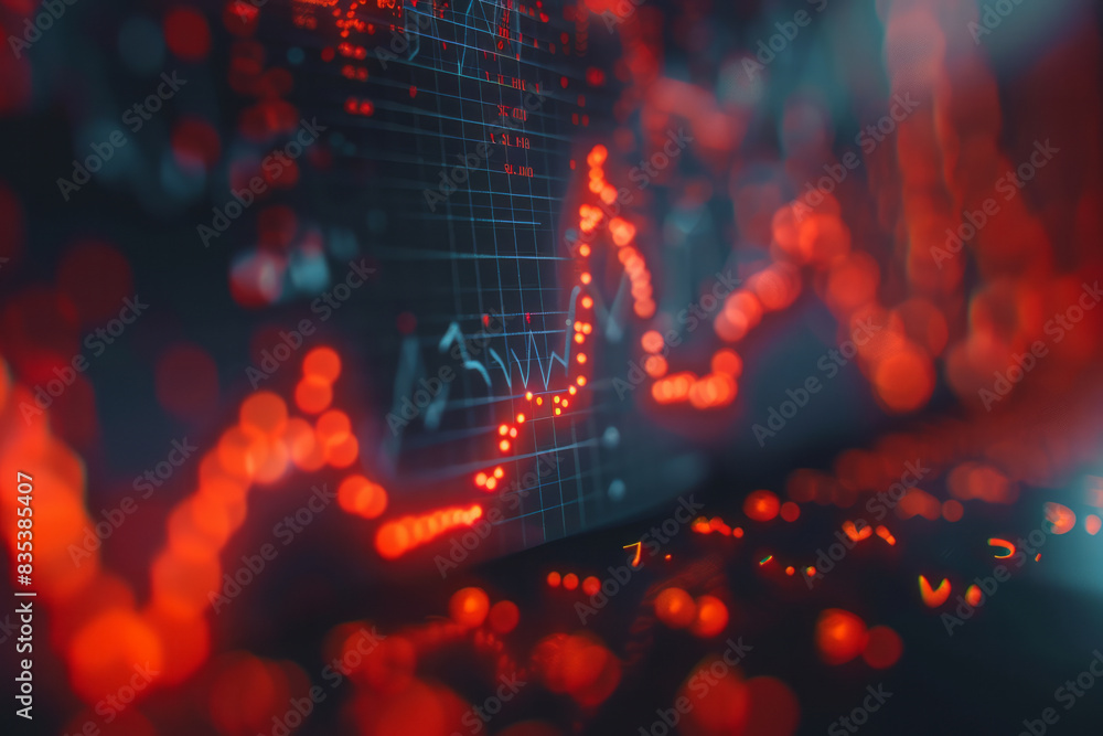 Aufkleber An animation of a line graph with a steady upward trend, with key points labeled to indicate strategic decisions,
