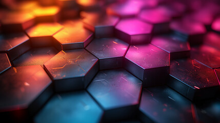 "Vibrant Hexagon Harmony". Colorful hexagonal patterns