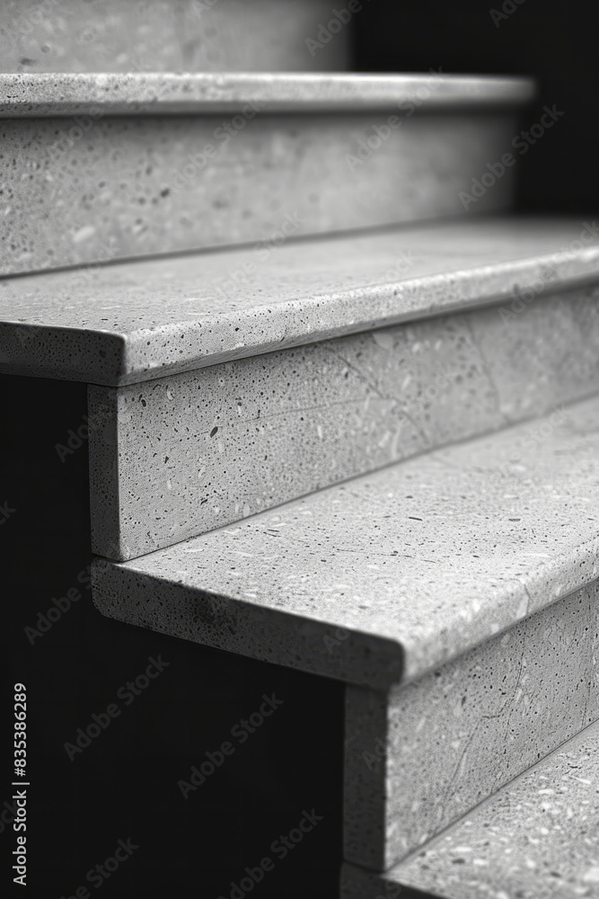 Aufkleber an animation of a staircase with each step labeled as a different phase of a business plan,