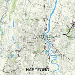 Obraz premium Hartford, Connecticut, United States map poster art