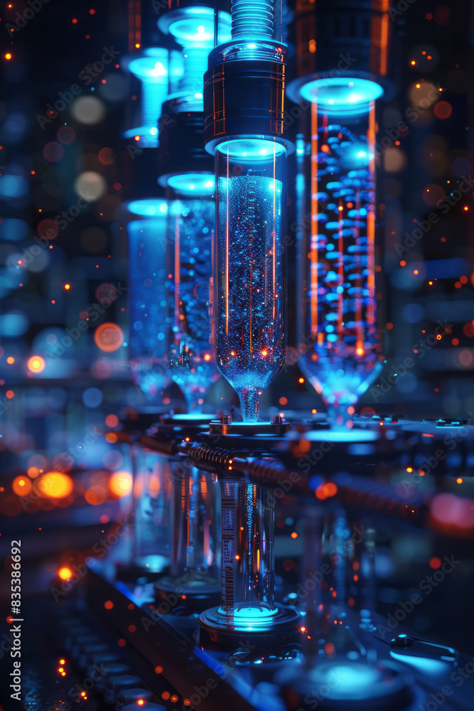 Poster an animation of a biotech lab where scientists are using crispr to edit genes,