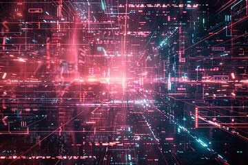 Fototapeta premium background of cyber ai cyberspace technology web futuristic background illustration digital design.
