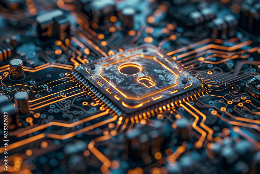 Poster a close-up of a secure lock icon overlaying a cloud, representing data encryption and security,