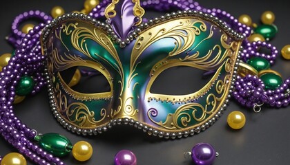 Carnival mask with pearls, illustration