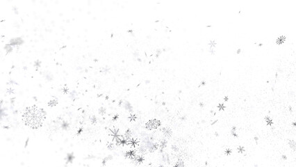 Festive Snowstorm: Magnificent 3D Illustration Showcasing Falling Christmas Snowflakes
