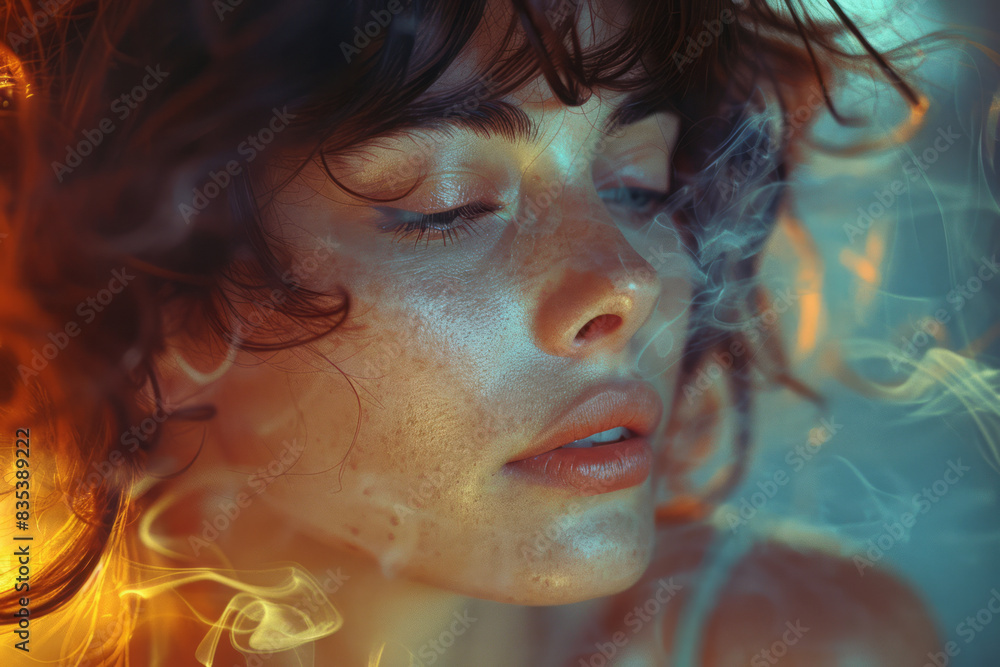 Poster an animation of deep breathing exercises, with visual cues to inhale and exhale slowly,
