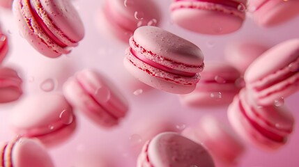 Fototapeta premium macaroon, macaron, sugar, cake, candy, color, cookie, pink, background, dessert, sweet, pastel, french, abstract, assorted, cream, almond, bakery, blue, colorful, confectionery, creative, tasty, close