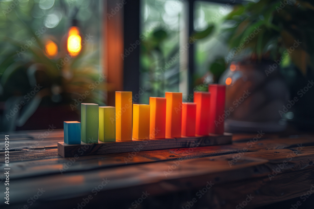 Aufkleber a bar chart displaying the results of a survey on customer satisfaction, with different colors repre