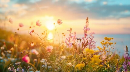 summer solstice background concept with copy space 