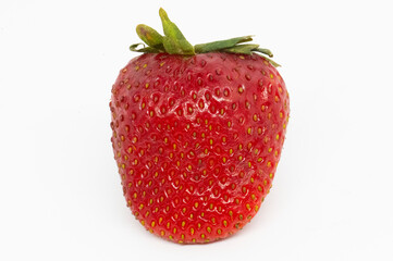 Closeup of Strawberry with White Background