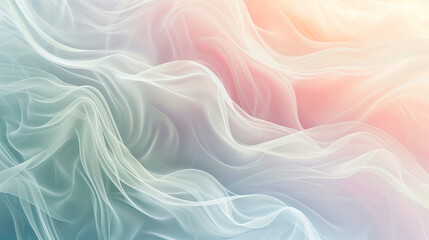 Obraz premium Abstract Gradient Waves, Soft Pastels, Flowing Curves