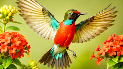 Fototapeta premium beautiful bird flying in the air
