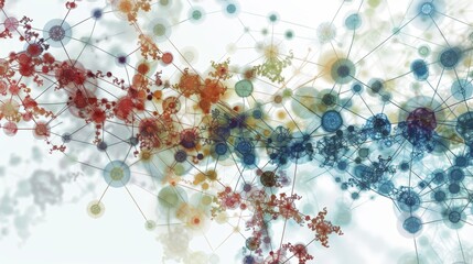 Abstract Visualization of Population Growth with Interconnected Nodes and Lines – Demographic Changes Representation
