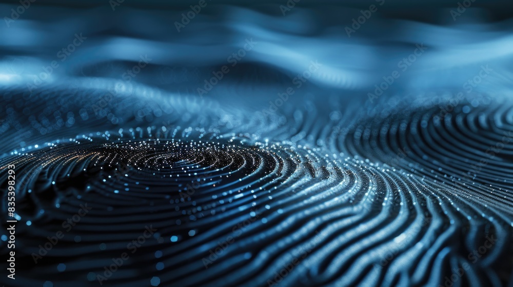 Poster a close-up shot of a human fingerprint on a surface, suitable for use in investigative or forensic c