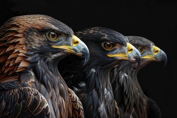 Fototapeta premium A close-up view of two birds standing next to each other, likely in a natural setting