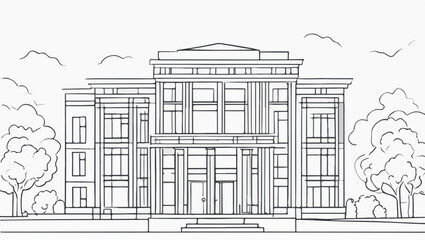 Obraz premium Blank house sketch for kids' coloring