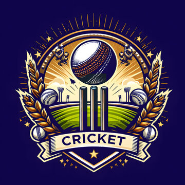 Cricket Team Emblem Badge Illustration