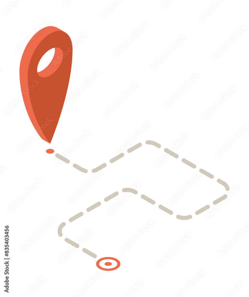 Poster gps navigation map pointer icon isometric. automotive navigation system symbol, automobile controls 