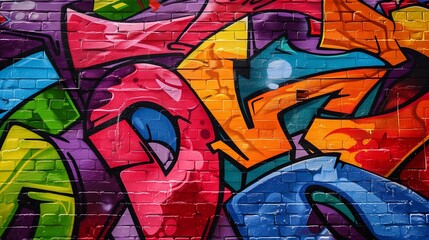 Background texture of vibrant graffiti art