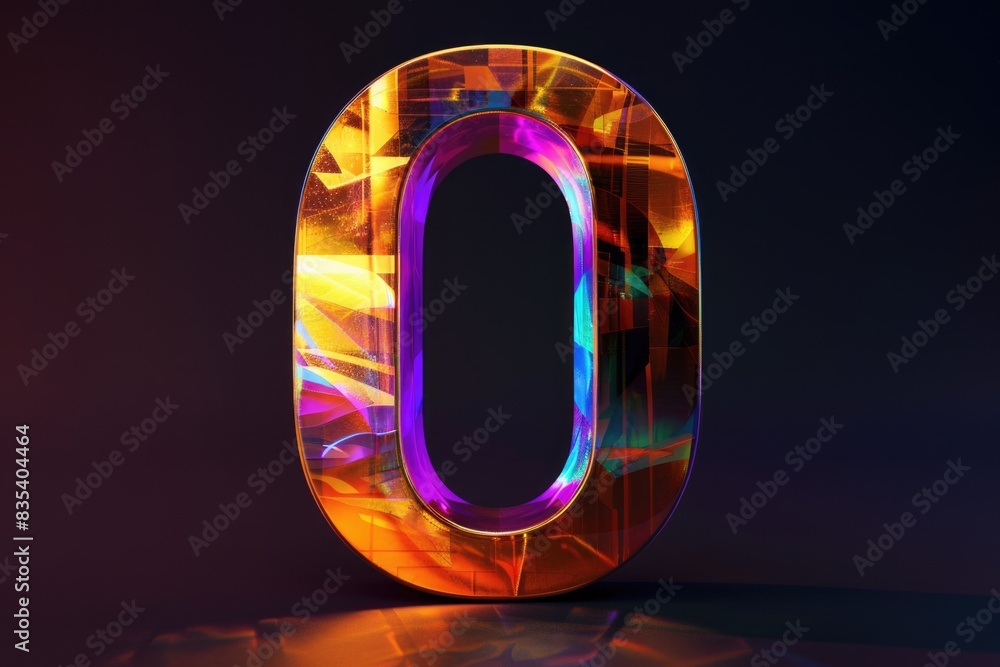 Poster a single shiny letter o with a bright reflection on its surface, suitable for use in various design 