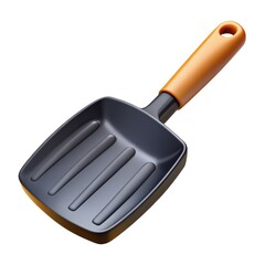 The black plastic spatula blends ingredients smoothly Plastic spatula.  Modern 3D render of a plastic kitchen utensil.  Durable black chef's tool for cooking Plastic spatula.