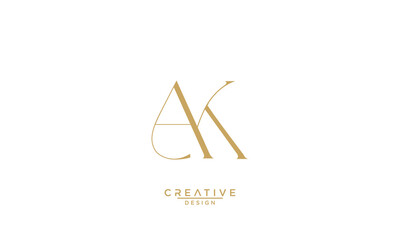 AK, KA, A, K, Abstract Letters Logo Monogram