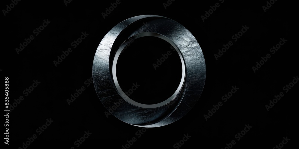Poster a close-up of a metal object against a dark background, ideal for use in designs and compositions wh