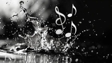 musical wallpaper with notes