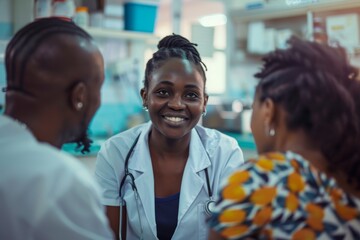 Family Planning Consultation with Healthcare Worker in Modern Clinic Setting
