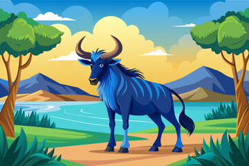 buffalo animal vector illustration