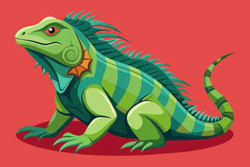  iguana animal vector illustration