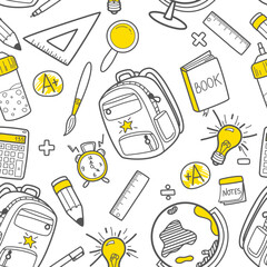 Seamless pattern with doodle icons.