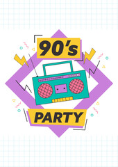 90 s party poster