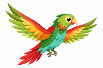 Fototapeta premium flying psittacine bird vector illustration