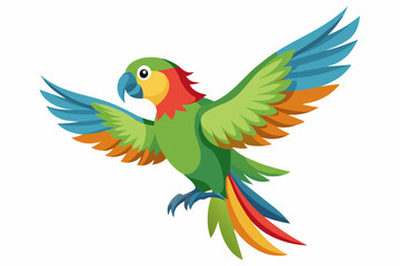 flying psittacine bird vector illustration