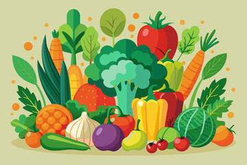 vegetables fruit vector illustration