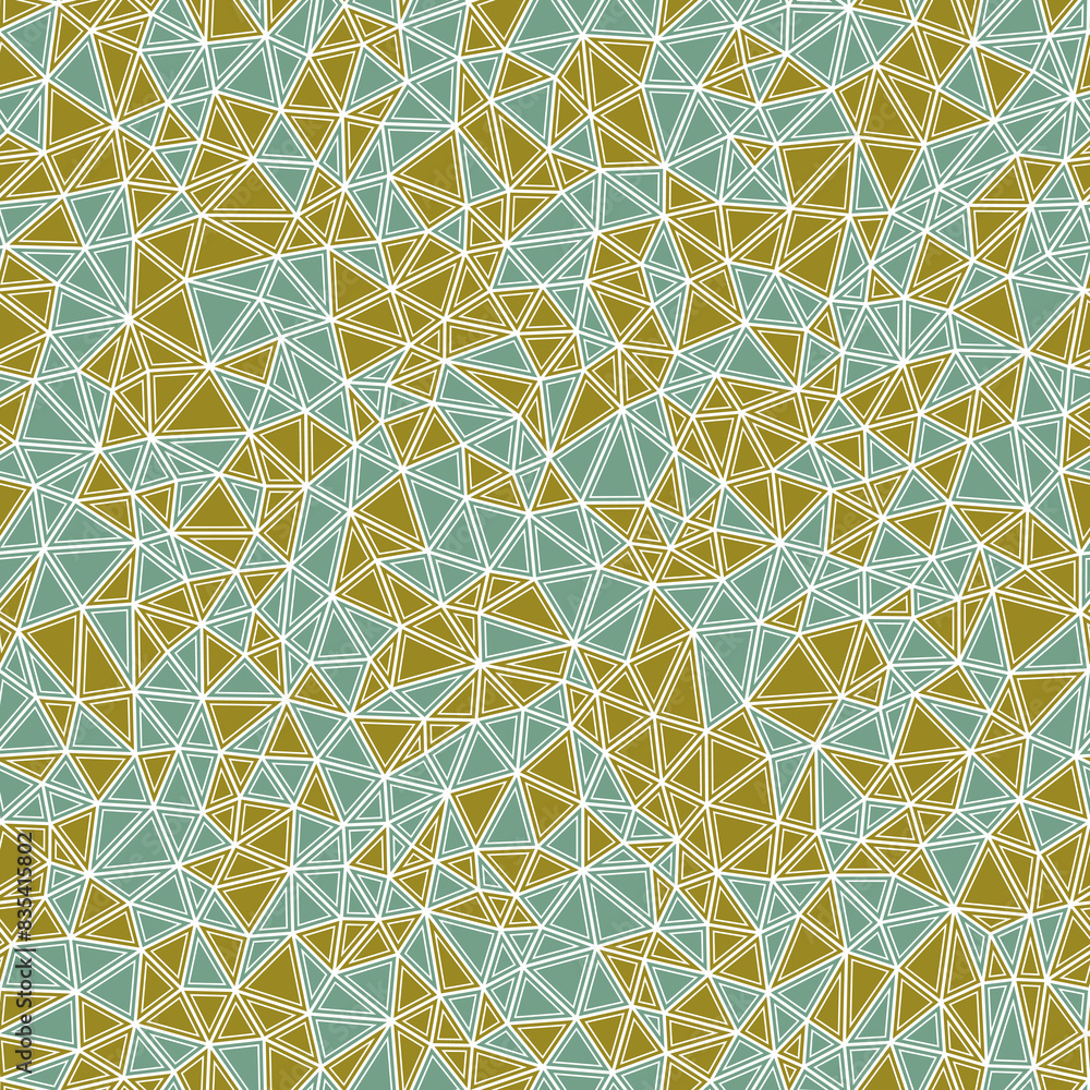 Poster vector seamless pattern. tiny triangles size. solid shapes in frames. multiple colors style. repeata