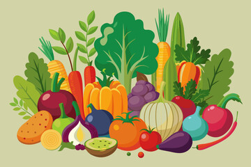 vegetables fruit vector illustration
