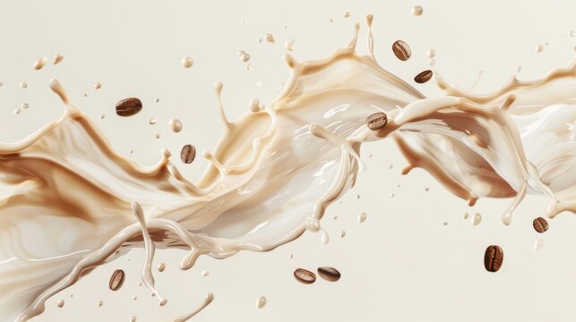 Splash of Coffee with Milk Generative AI
