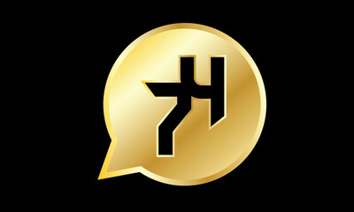 Obraz premium Number 3D Gold Logo Circle Triangle Modern