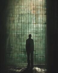 Fototapeta premium Shadow Cage Imprisonment in Thoughts Darkened Realm