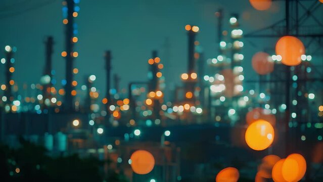 A bustling ane refinery processing and purifying captured gas before it is used as a clean source of energy.