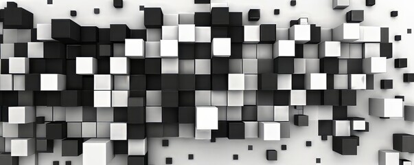 Black and White Cube Pattern