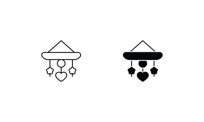 Crib Mobile icon vector stock illustration