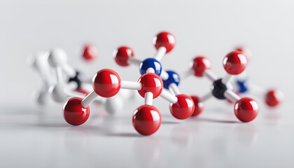 Molecule of phenylalanine on white background. Chemical model