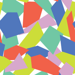 Patrón sin costuras de formas geométricas coloridas. Fondo repetitivo  abstracto. Papel digital sin costuras. Patrón de superficie. Vector