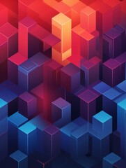 Obraz premium abstract background with cubes and red and blue colors 